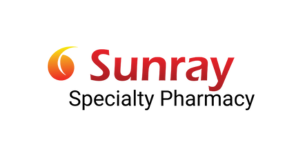 Sunray Specialty Pharmacy logo with a stylized sun icon